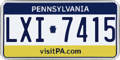 PA license plate LXI7415