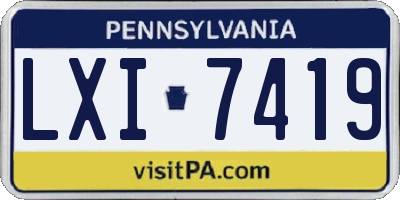 PA license plate LXI7419