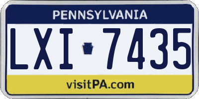 PA license plate LXI7435