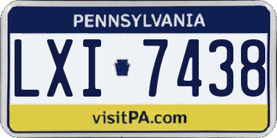 PA license plate LXI7438