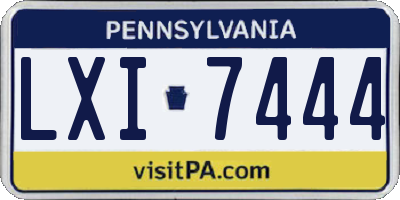 PA license plate LXI7444
