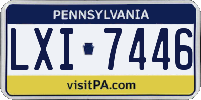 PA license plate LXI7446