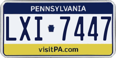 PA license plate LXI7447