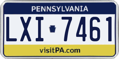 PA license plate LXI7461