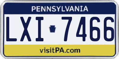 PA license plate LXI7466