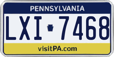 PA license plate LXI7468