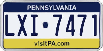 PA license plate LXI7471