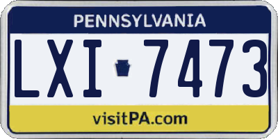 PA license plate LXI7473
