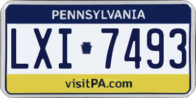 PA license plate LXI7493