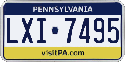 PA license plate LXI7495
