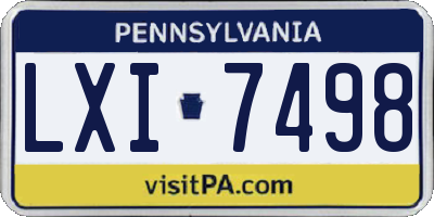 PA license plate LXI7498