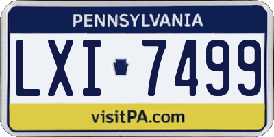 PA license plate LXI7499