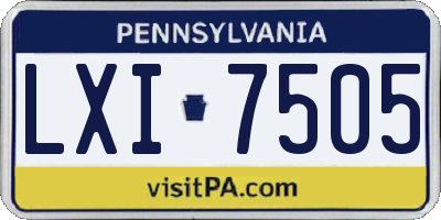 PA license plate LXI7505