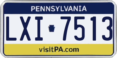 PA license plate LXI7513