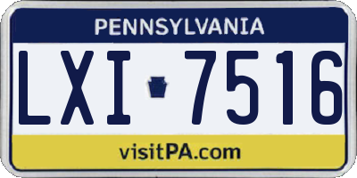 PA license plate LXI7516