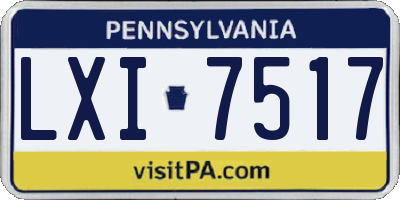 PA license plate LXI7517