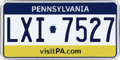 PA license plate LXI7527