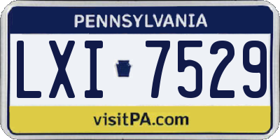 PA license plate LXI7529