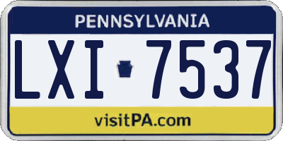 PA license plate LXI7537