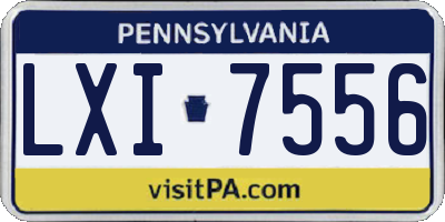 PA license plate LXI7556
