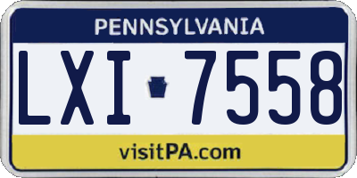 PA license plate LXI7558