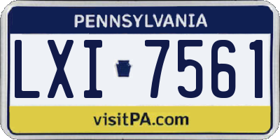 PA license plate LXI7561