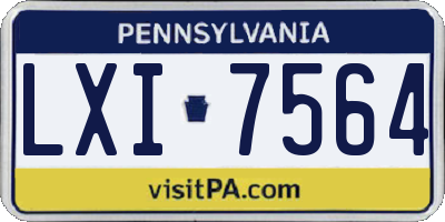 PA license plate LXI7564
