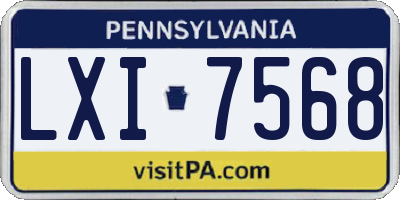 PA license plate LXI7568
