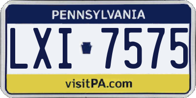 PA license plate LXI7575