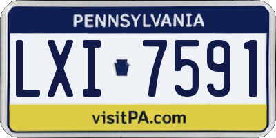 PA license plate LXI7591