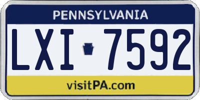 PA license plate LXI7592