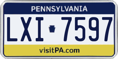 PA license plate LXI7597