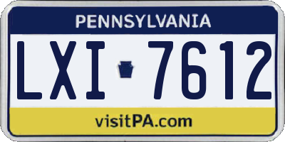 PA license plate LXI7612