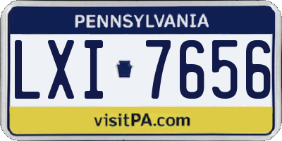 PA license plate LXI7656