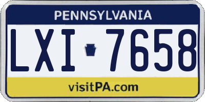 PA license plate LXI7658