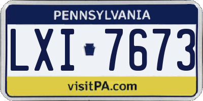 PA license plate LXI7673