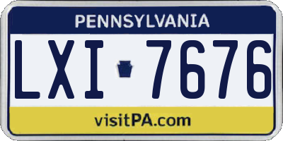 PA license plate LXI7676