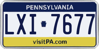 PA license plate LXI7677