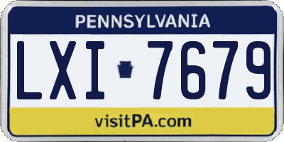 PA license plate LXI7679