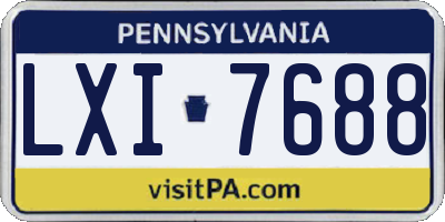 PA license plate LXI7688