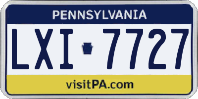PA license plate LXI7727