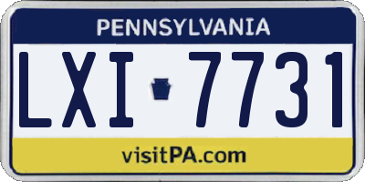 PA license plate LXI7731