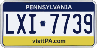 PA license plate LXI7739