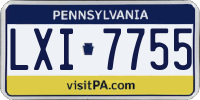 PA license plate LXI7755