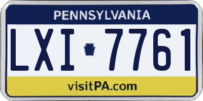 PA license plate LXI7761