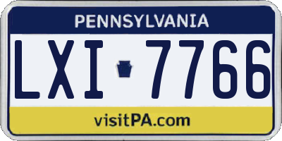 PA license plate LXI7766