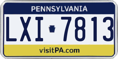 PA license plate LXI7813