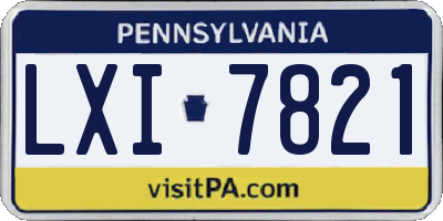 PA license plate LXI7821