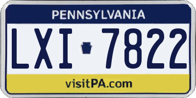 PA license plate LXI7822