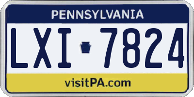 PA license plate LXI7824